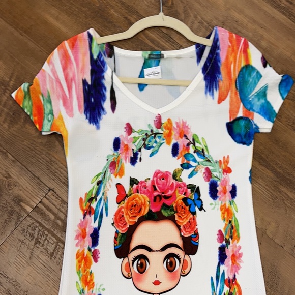 New Frida Kahlo Bodycon Mini Dress Mexican Style - Picture 3 of 6